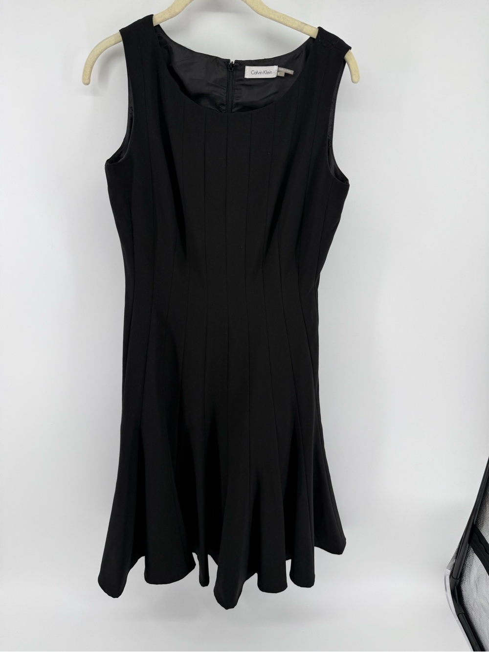 Calvin Klein Black Sleeveless Fit and Flare Midi Dress